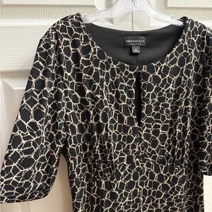 Elegant Black and Cream Patterned Dress